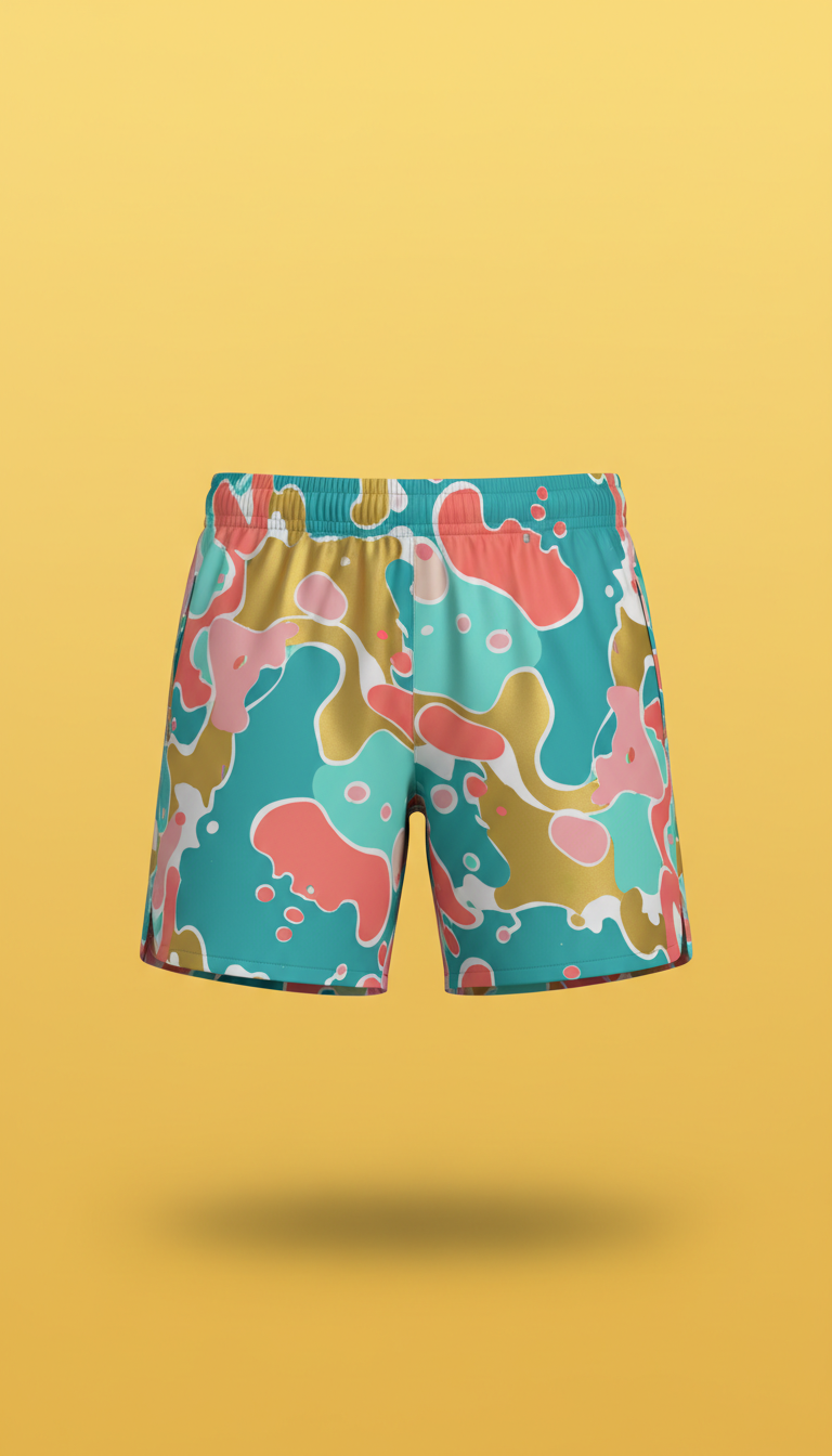 Turquoise Splash graphic print shorts